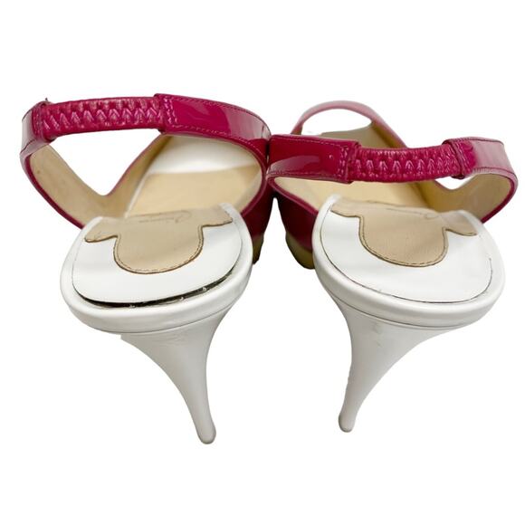 CHRISTIAN LOUBOUTIN Lady Peep Sling 150 Patent Leather in Cyclamen - Picture 10 of 14